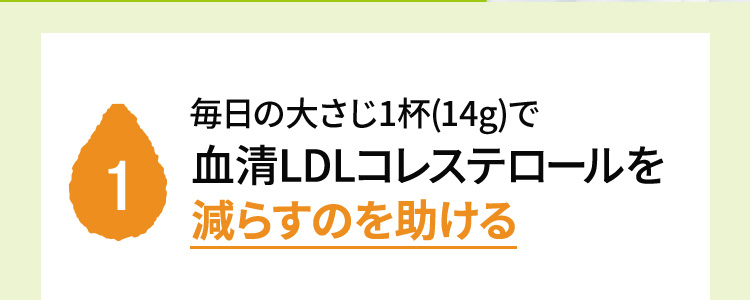 毎日の大さじ1杯(14g)で血清LDLコレステロールを減らすのを助ける
