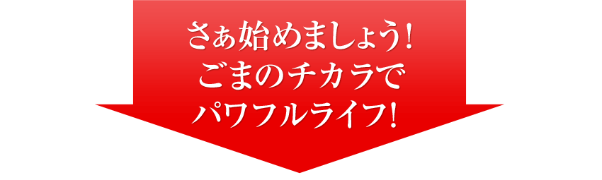 さぁ始めましょう！ごまのチカラでパワフルライフ！